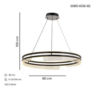 Lustra Led HubRom, NEPTUN Fume 5080-6126-82 80x80xHmax100 cm Lumina Calda,Rece,Neutra