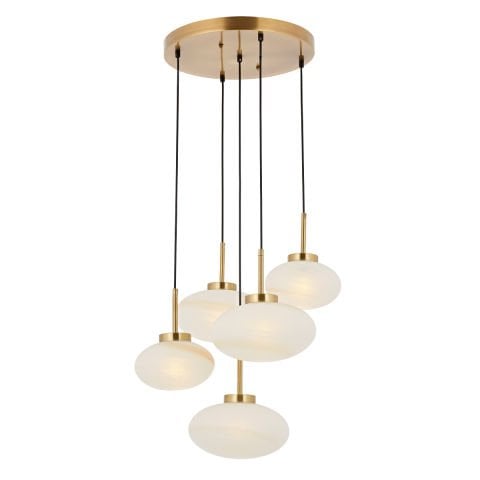 Lustra HubRom, OLIMPOS 5005-1153-52 40x40xHmax70-110 cm 5xE27-60W Antiq