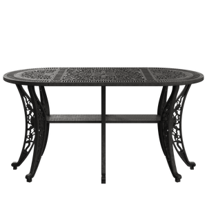 Set Mobilier Gradina HubRom, 1xMasa Ovala(75x150x72), 4xScaun ISTANBUL(43x42x50x91) Negru