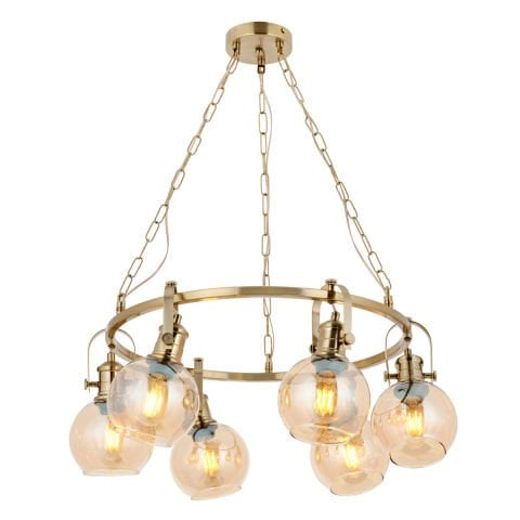 Lustra HubRom, PANGALTI 5006-1123-52 65x65xHmax80 cm 6xE27-60W Antiq