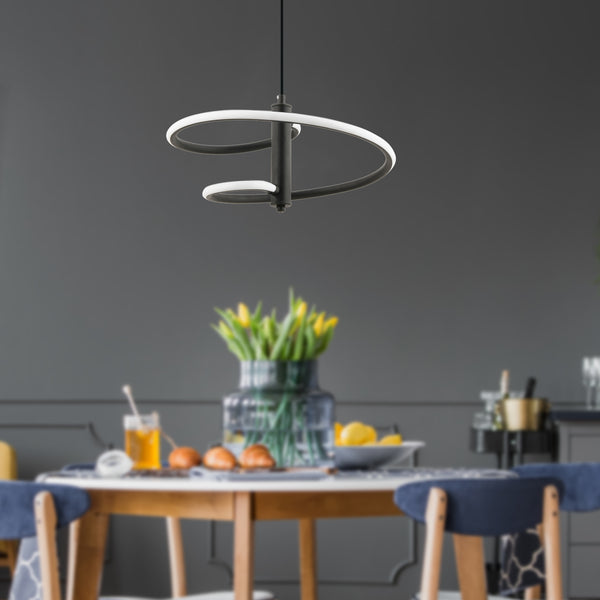 Lustra Led HubRom, PAROS Negru 3775-01-BL 25x90 cm 39 W / Lumina Calda,Rece,Neutra 0