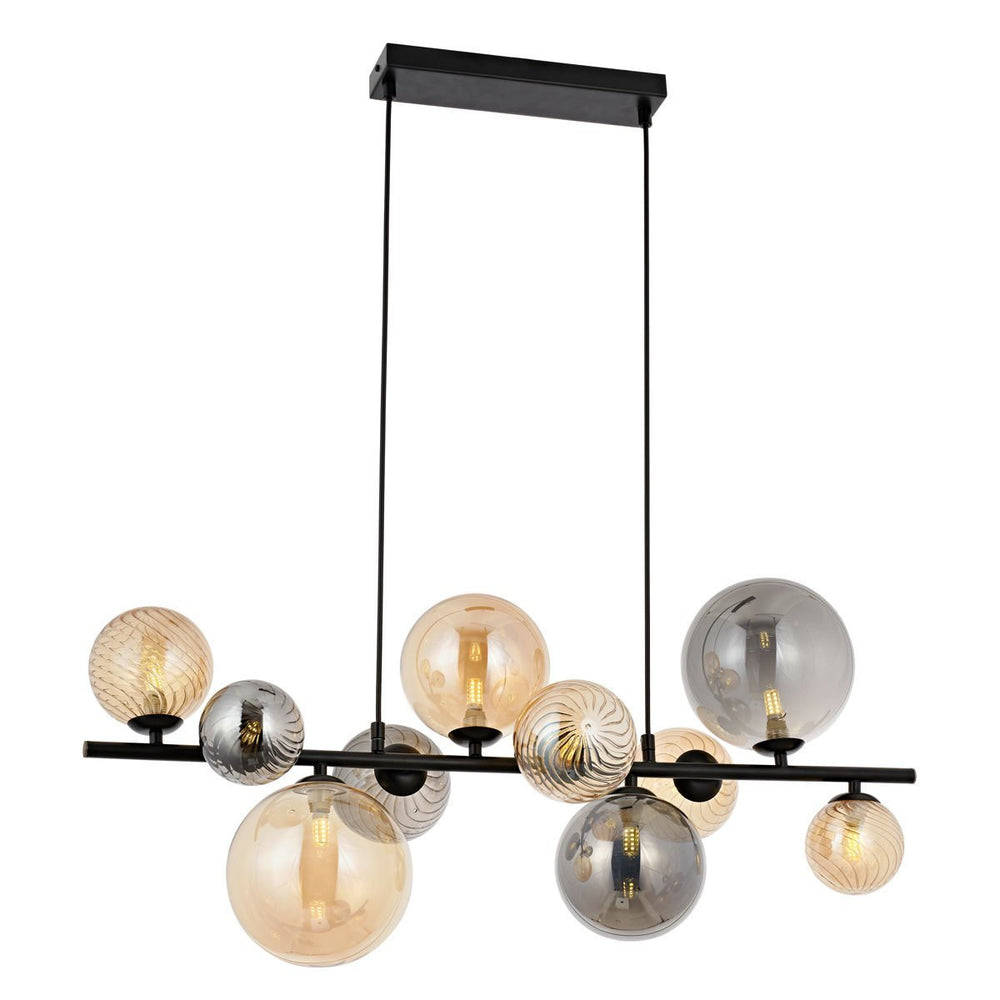 Lustra HubRom, PAUL 5410-4224-64 90x25xHmax60-90 cm 10xG9 Negru