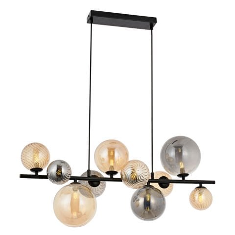 Lustra HubRom, PAUL 5410-4224-64 90x25xHmax60-90 cm 10xG9 Negru