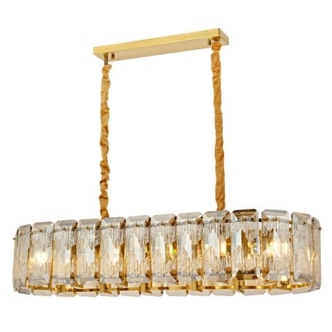 Lustra Cristal HubRom, PERA 5410-1667-52 100x35xHmax90 cm 12xE14-40W Antiq