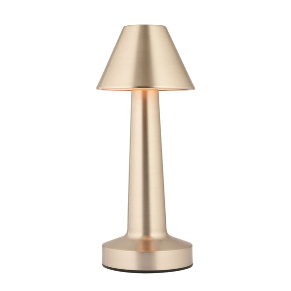 Veioza HubRom, PERCY Lampa de masă reîncărcabilă vintage, tactilă, cu intensitate reglabilă și 3 culori de lumină, 9502-01-SN 9x22 cm Crom Satinat