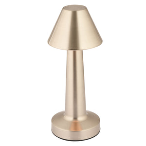 Veioza HubRom, PERCY Lampa de masă reîncărcabilă vintage, tactilă, cu intensitate reglabilă și 3 culori de lumină, 9502-01-SN 9x22 cm Crom Satinat