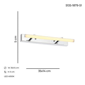 Aplica Led HubRom, PERGE Crom 5135-1879-51 35x14xHmax5 cm 4000 K Lumina Neutra