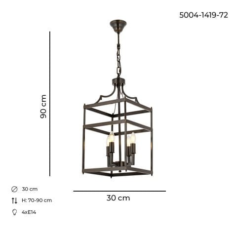 Lustra HubRom, PERIN 5004-1419-72 30x70xHmax90 cm 4xE14-40W