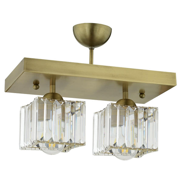 Plafonieara Cristal HubRom, RIVIA 3416-02-FR 30x30 cm 2xE27-60W Antiq