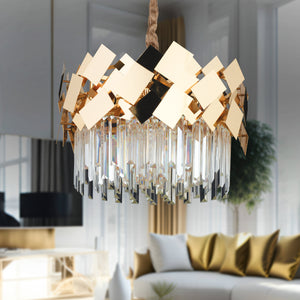 Lustra Cristal HubRom, ROSHAN 21036-50Y 50x90 cm 6xE14-40W Auriu