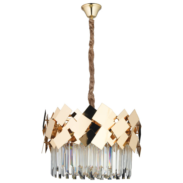 Lustra Cristal HubRom, ROSHAN 21036-50Y 50x90 cm 6xE14-40W Auriu