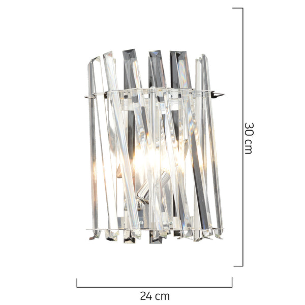 Aplica Cristal Hubrom, SAUCER 3963-02W-CH 24x30 cm 2xE14-40W Crom