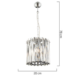 Lustra Cristal HubRom, SAUCER 3963-25-CH 20x78 cm 1xE14-40W Crom