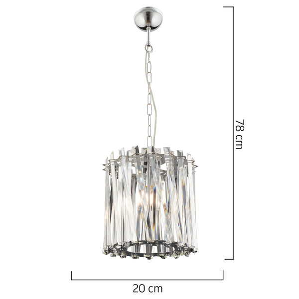 Lustra Cristal HubRom, SAUCER 3963-25-CH 20x78 cm 1xE14-40W Crom