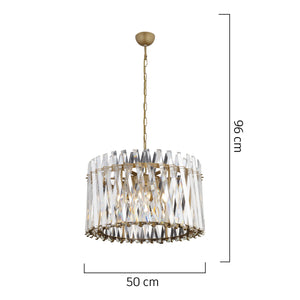 Lustra Cristal HubRom, SAUCER 3963-50-FR 50x96 cm 6xE14-40W Antiq