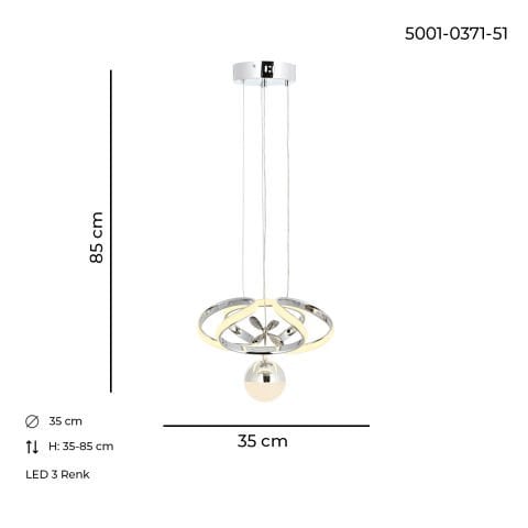 Lustra Led HubRom, SERA Crom  5001-0371-51 35x25xHmax85 cm Lumina Calda,Rece,Neutra