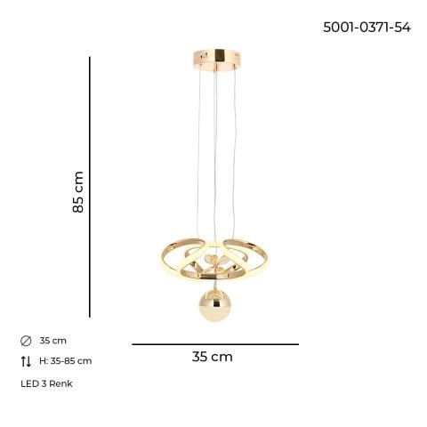 Lustra Led HubRom, SERA Auriu  5001-0371-54 35x25xHmax85 cm Lumina Calda,Rece,Neutra