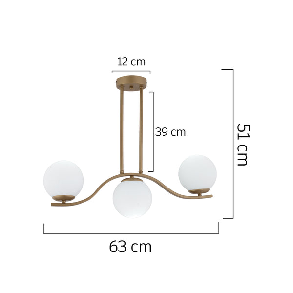 Lustra HubRom, SEVERUS 4017-03-FR 63x51 cm 3xE27-60W Antiq