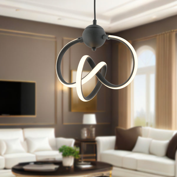 Lustra Led HubRom, STARK Negru 3768-01-BL-01 26x90 cm 35 W / Lumina Calda,Rece,Neutra 0