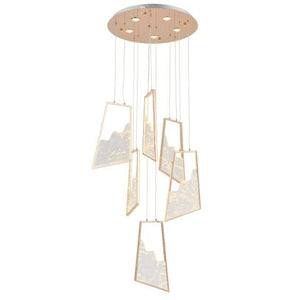 Lustra Led HubRom, TOROS Auriu 5006-2147-83 55x55xHmax200 cm 3200 K Lumina Neutra