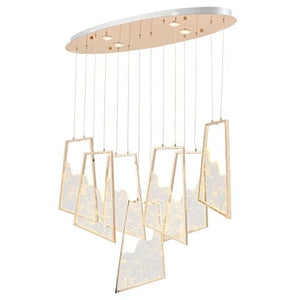 Lustra Led HubRom, TOROS Auriu 5407-2147-83 90x30xHmax150 cm 3200 K Lumina Neutra