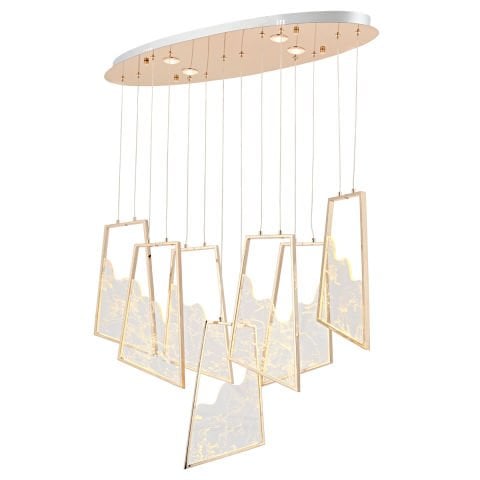 Lustra Led HubRom, TOROS Auriu 5407-2147-83 90x30xHmax150 cm 3200 K Lumina Neutra