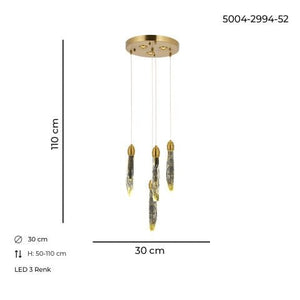 Lustra Led HubRom, TORTUM Antiq 5004-2994-52 30x30xHmax110 cm Lumina Calda,Rece,Neutra