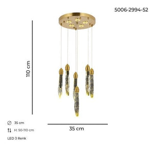Lustra Led HubRom, TORTUM Antiq 5006-2994-52 35x35xHmax110 cm Lumina Calda,Rece,Neutra