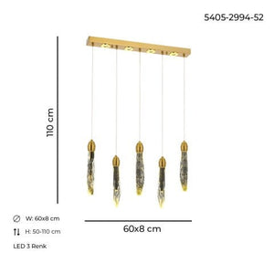 Lustra Led HubRom, TORTUM Antiq 5405-2994-52 60x8xHmax110 cm Lumina Calda,Rece,Neutra