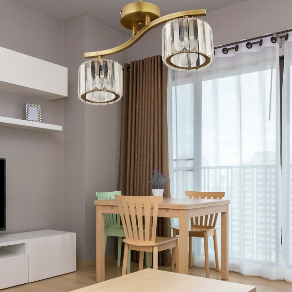 Plafonieara Cristal HubRom, TUFTY 3617-2S-FR 45x22 cm 2xE27-60W Antiq