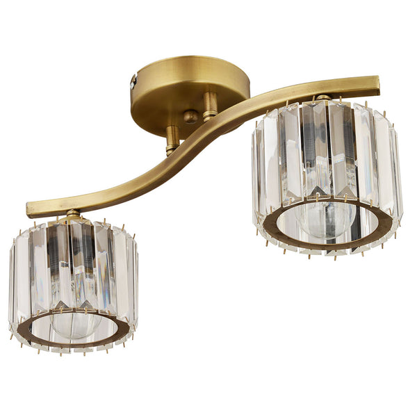 Plafonieara Cristal HubRom, TUFTY 3617-2S-FR 45x22 cm 2xE27-60W Antiq