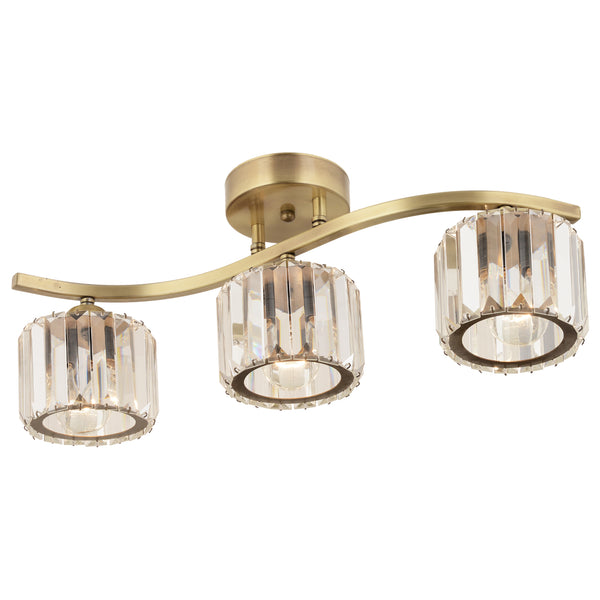 Plafonieara Cristal HubRom, TUFTY 3617-3S-FR 55x22 cm 3xE27-60W Antiq