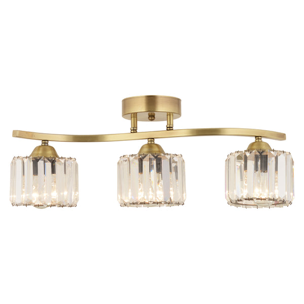 Plafonieara Cristal HubRom, TUFTY 3617-3S-FR 55x22 cm 3xE27-60W Antiq