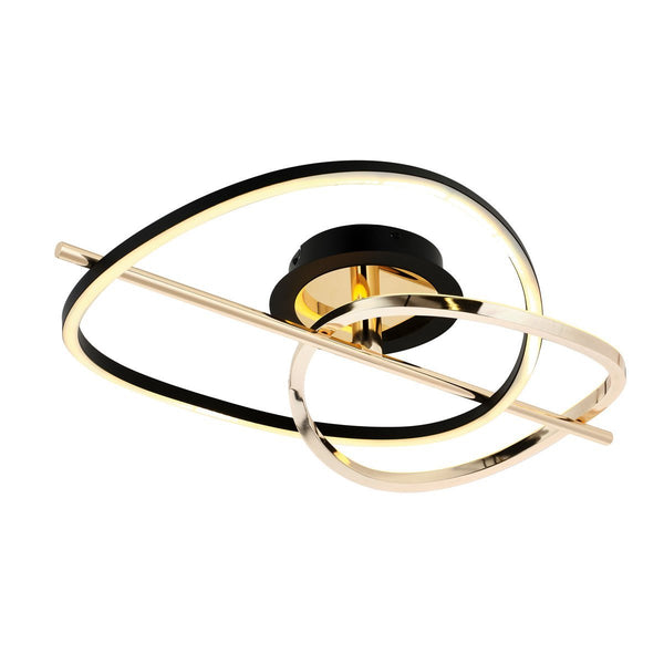 Plafoniera Led HubRom, TUNA Auriu / Negru 5070-0385-54 68x48xHmax15 cm Lumina Calda,Rece,Neutra