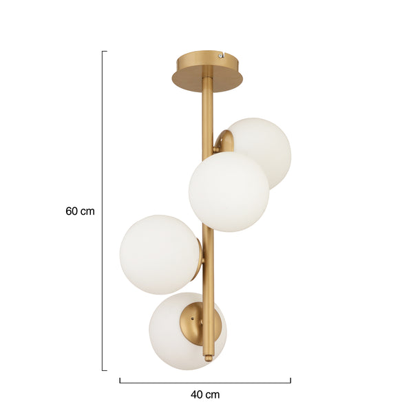 Lustra HubRom, UZEL 3588-04-FR 40x60 cm 4xE27-60W Antiq