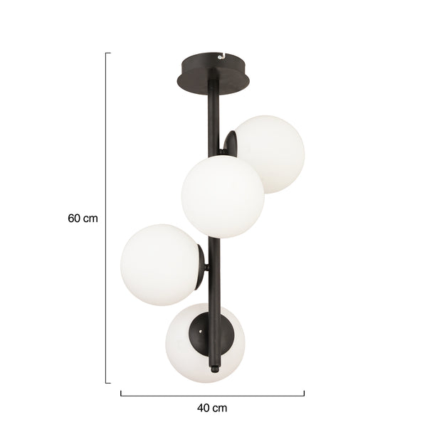 Lustra HubRom, UZEL 3588-04-BL 40x60 cm 4xE27-60W Negru