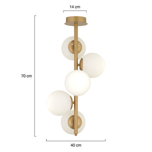 Lustra HubRom, UZEL 3588-05-FR 40x 70 cm 5xE27-60W Antiq