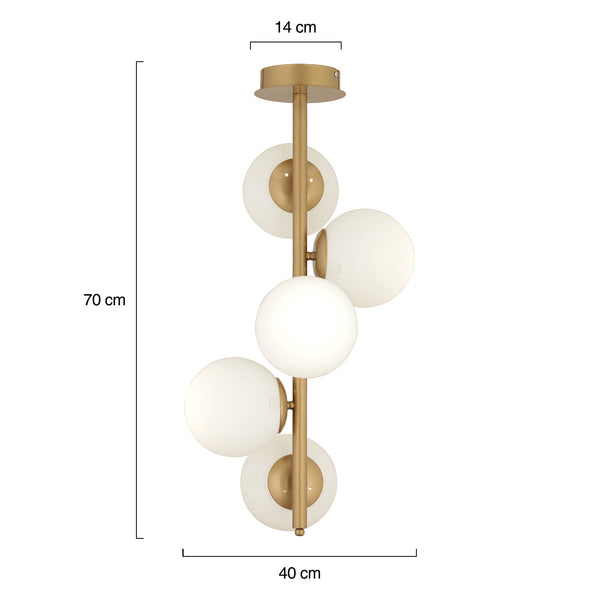 Lustra HubRom, UZEL 3588-05-FR 40x 70 cm 5xE27-60W Antiq