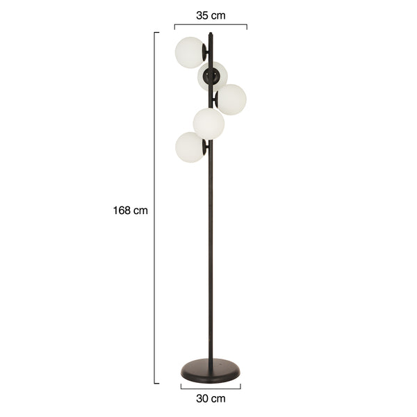 Lampader HubRom, UZEL 3588-5L-BL 30x153 cm 5xE27-60W Negru