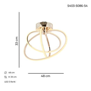 Plafoniera Led HubRom, VARNA Auriu 5403-5086-54 48x33 cm 42 W / 4000 K Lumina Calda,Rece,Neutra