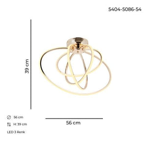 Plafoniera Led HubRom, VARNA Auriu 5404-5086-54 55x59 cm 60 W / 4000 K Lumina Calda,Rece,Neutra