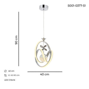 Lustra Led HubRom, VEGA Crom 5001-0377-51 40x30xHmax90 cm Lumina Calda,Rece,Neutra