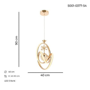 Lustra Led HubRom, VEGA Auriu 5001-0377-54 40x30xHmax90 cm Lumina Calda,Rece,Neutra