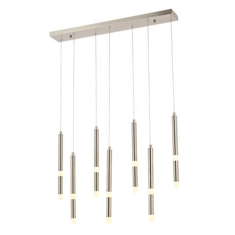 Lustra Led HubRom, YAREN Crom Satinat 5407-1444-53 70x10xHmax80-100 cm 4000 K Lumina Neutra